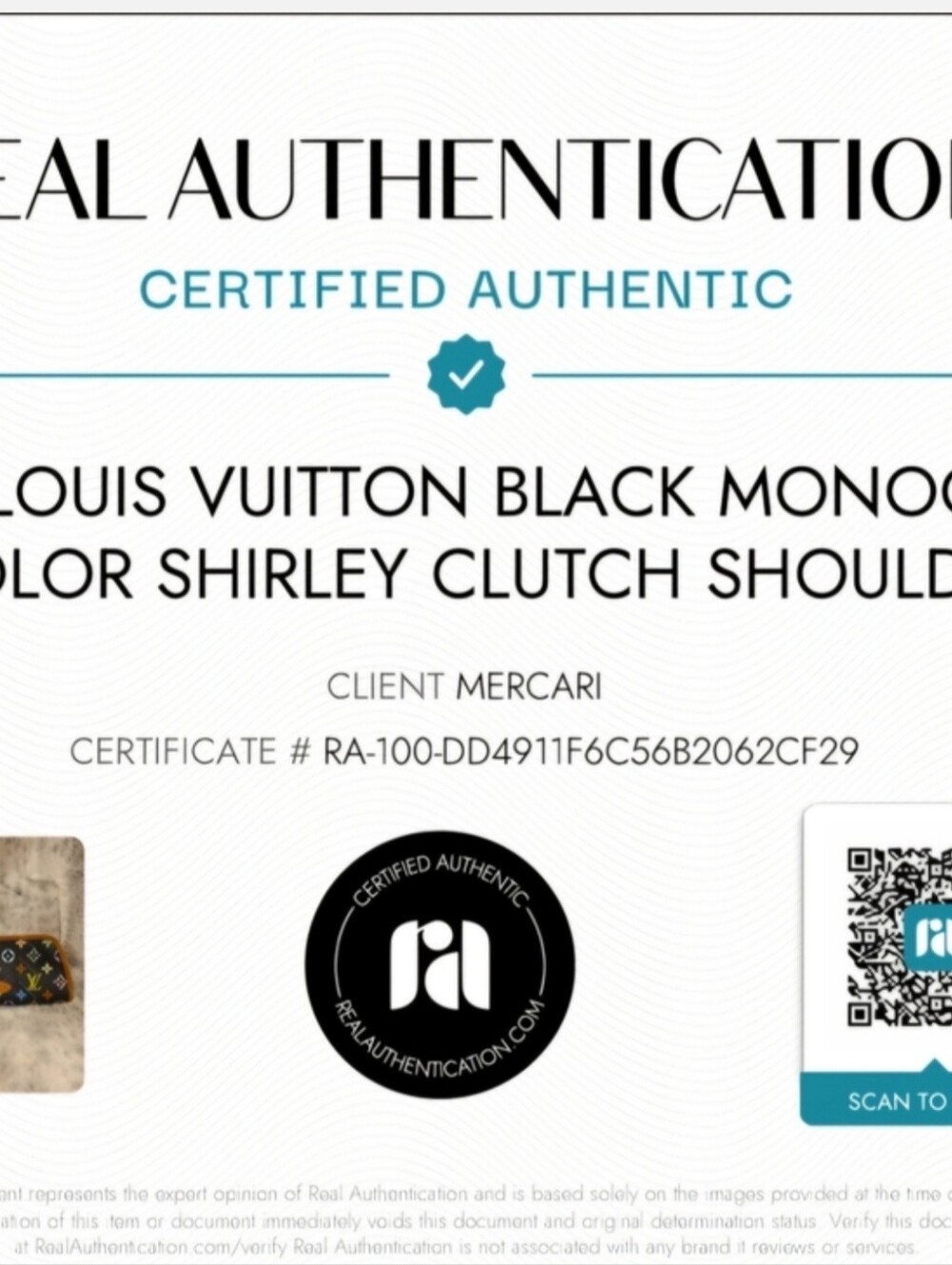 Louis Vuitton x Takashi Murakami RARE Black Multicolor Monogram Shirley Clutch - Picture 13 of 14